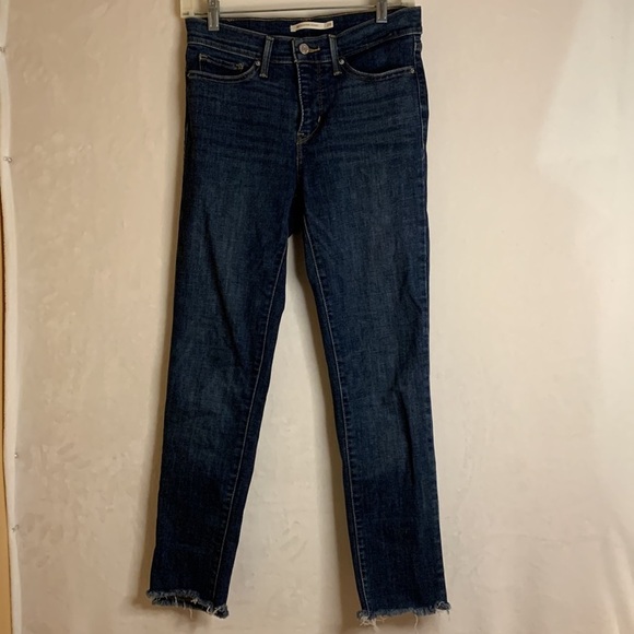 Levi's Denim - Levi’s Dark Wash 311 Shaping Skinny Ankle Raw Hem Women’s Jeans Denim Size 28